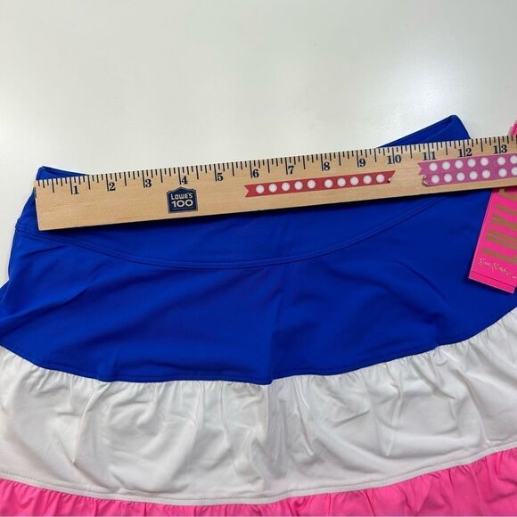 Lilly Pulitzer Luxletic Peachy Skort Blue Grotto Skort Colorblock UPF 50+ XS - Picture 9 of 14